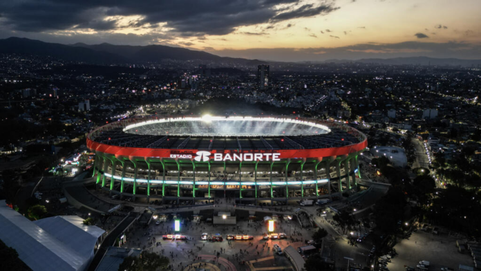Vista aérea del Estadio Azteca en Ciudad de México.