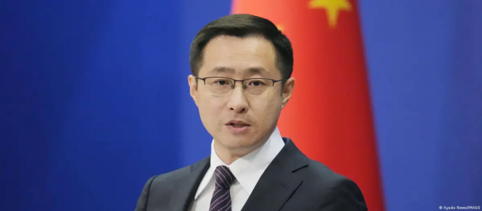 El portavoz chino Lin Jian durante una rueda de prensa en una imagen reciente.