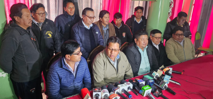 Conferencia de prensa de los choferes Primero de Mayo de El Alto (Imagen: En Conexión)